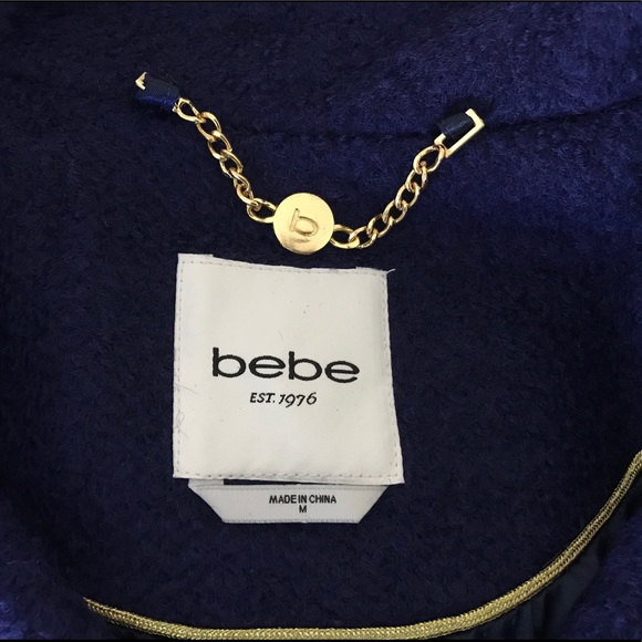 BEBE Women’s Swing Coat, Size M, Navy Blue - Picture 5 of 6